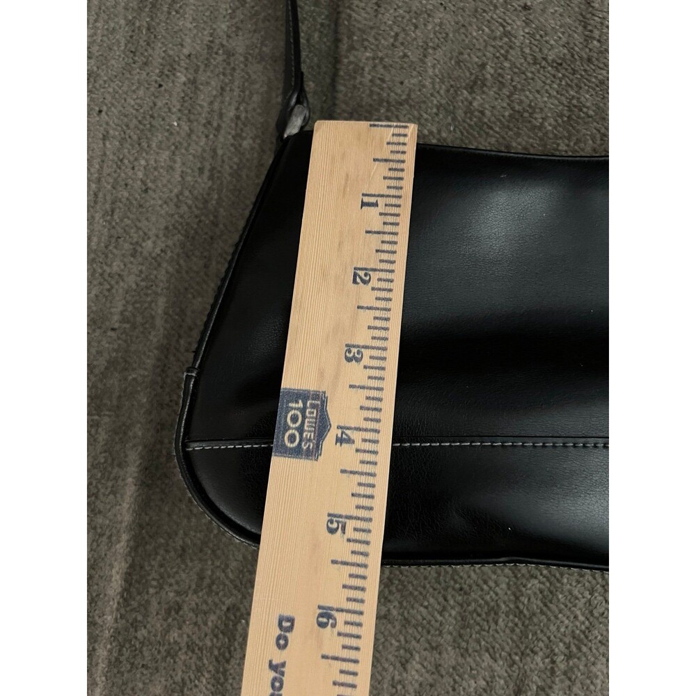 Vintage Liz Claiborne Black Baguette Shoulder Bag Y2K Minimalist Purse - Picture 9 of 12